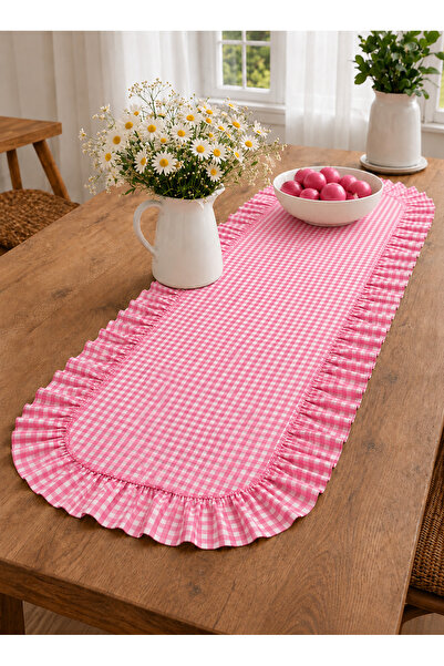 ŞAH TEXTILE DESIGN Pötikareli sık fırfırlı leke tutmaz runner 40x110