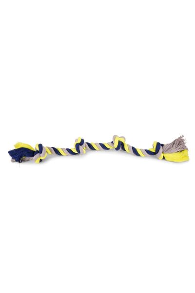 VADIGRAN Σχοινί Βαμβακερό 4 Κόμποι Μπλε-Κίτρινο 58cm 260gr