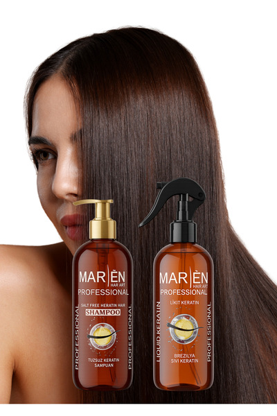 marien BREZİLYA KERATİN VE BOTOX BAKIM SETİ LİKİT KERATİN 400 ml.TUZSUZ KERAT...