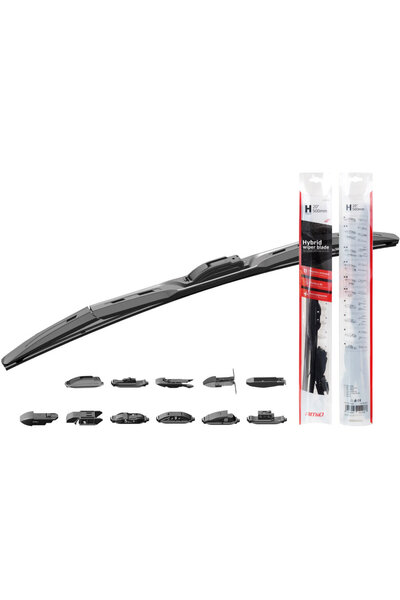 AMIO Stergator parbriz cu 11 adaptoare, Hybrid, Otel, 17" (425 mm), Negru