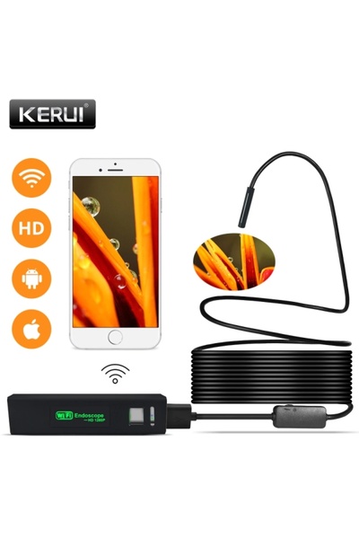Kerui Αδιάβροχη ενδοσκοπική κάμερα με Wi-Fi 5μ για Android και iOS 992021 (Εύ...