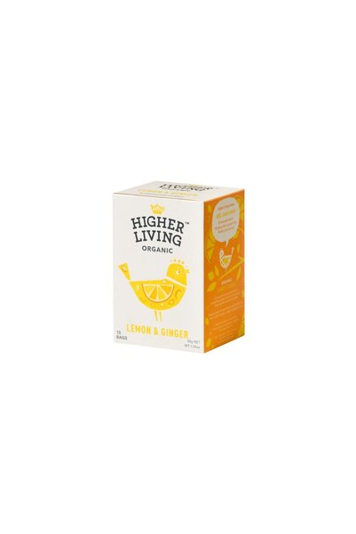 HIGHER LIVING Ceai organic cu lămâie și ghimbir, 15 plicuri,