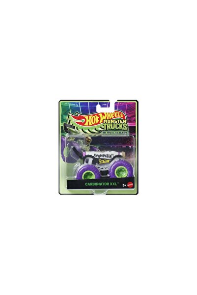 mattel HOT WHEELS MONSTER TRUCK LUMINOS ÎN ÎNTUNECAT MAȘINĂ MICĂ CARBONATOR X...