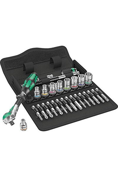 wera Set de clichete Zyklop 6 Speed, antrenare 1/4", 28 piese