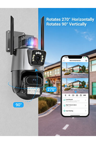 scarlet Wifi Ptz Kamera 6 Megapixel Ultra Hd Çift Kameralı Dış Cephe Alarmlı ...
