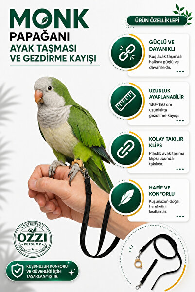 ozzipetshop Monk Papağanı Ayak Tasmasi