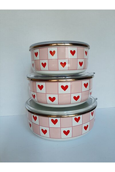 bir sürü eşya pak market 3 Colorful Enamel Storage Containers 3-Piece Enamel ...