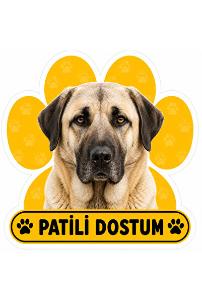 Parti Tasarla Pawed Friend Kangal Dog Sticker Label |   20X15 cm Self-Adhesiv...