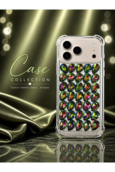 Case collection İPhone 17 Promax Taşlı Telefon Kılıfı El Yapımı Kristal Işılt...