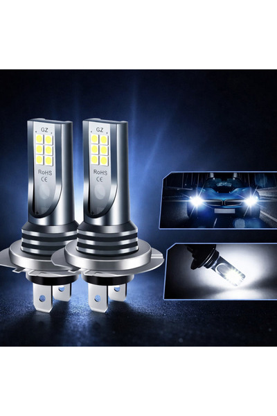 Vivendo Set 2 becuri auto LED H7 – 12 LED-uri SMD, 120W, lumina alba 6000K