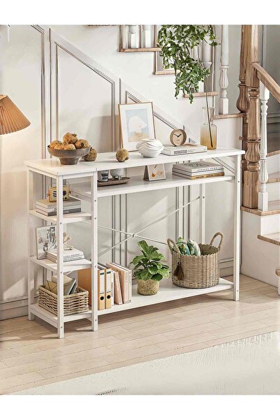 Venpara Console Table for Entryway, with 4 Tier Storage Shelves, Extra Long S...