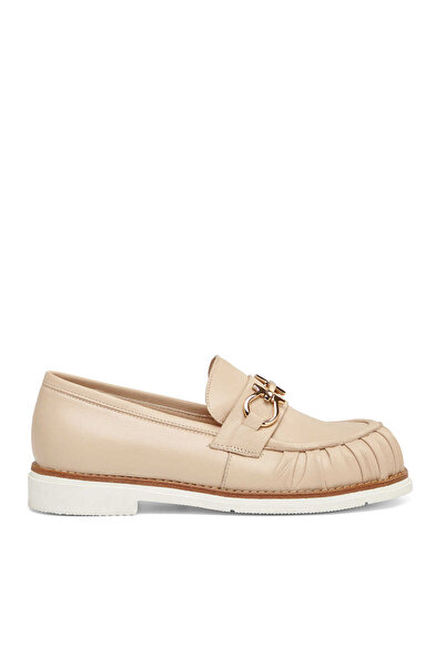 Tergan Bej Hakiki Deri Kadın Loafer - K26I1AY68570-A25