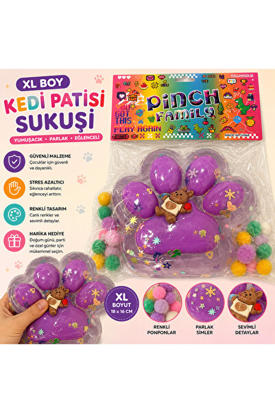 ARAT DİAMOND TOYS XL-BÜYÜK BOY KEDİ PATİSİ SUKUŞİ PİNCH FAMİLY Sık Bırak Stre...