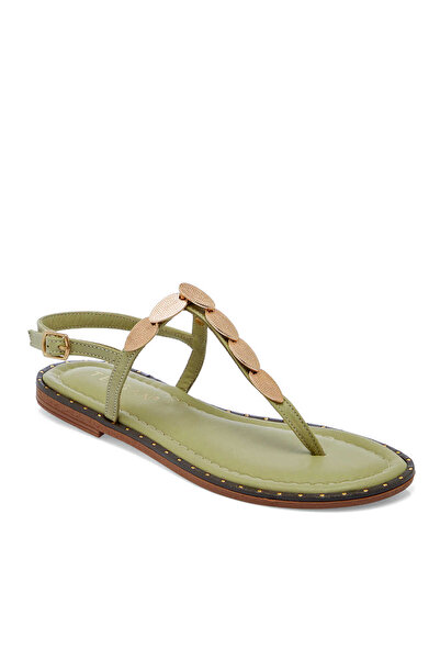 Tergan Yeşil Hakiki Deri Kadın Sandalet - K26Y1SN68430-S1J