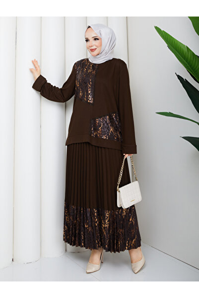 Deryam Tekstil Leoparlı Etekli Takım