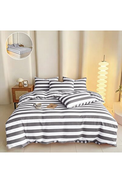 CHIRASO Set Lenjerie Pat CHIRASO, 4 Piese, Cearceaf cu ELASTIC 180x200, Husa ...