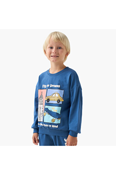Juniors سويت شيرت مطبوع بأكمام طويلة