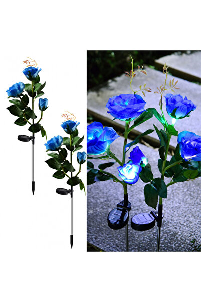 CumparaMisim Set 2 Lămpi Solare Decorative Tip Trandafiri Albastri – Iluminar...