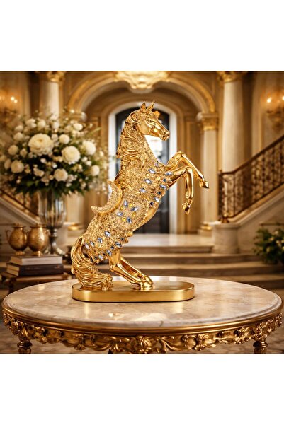 Vivendo Statueta decorativa Cal cabrat – finisaj auriu / argintiu premium, 27...