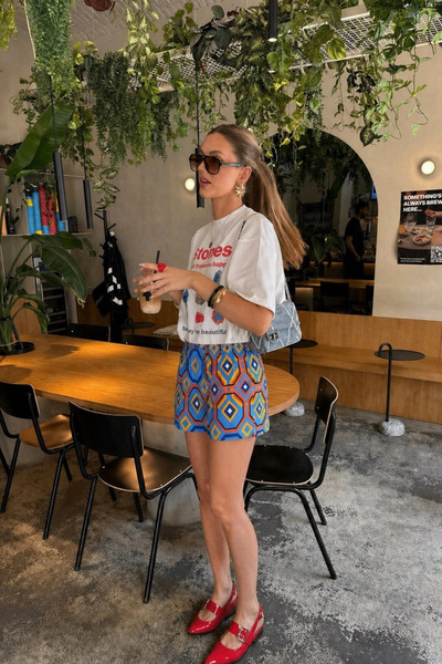 DELBİN Women's Patterned Shorts