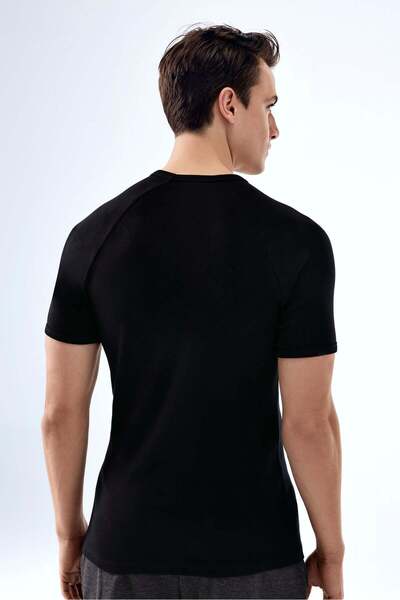 Brix Men's Raglan Sleeve 100% Cotton T-Shirt 0534 Black Color