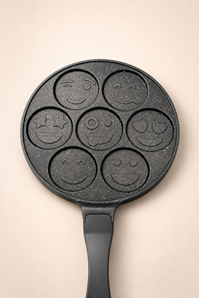 Archora Granit Döküm Pankek Krep ve Gözleme Tavası 26 cm Emojili