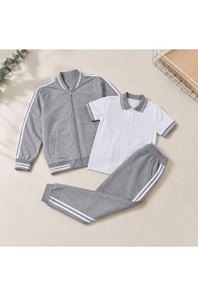 SADEN School Sportswear Set 3 Pieces T-Shirt = Zippered Jacket = Pants