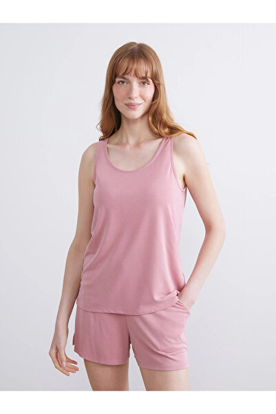 LC Waikiki Pink U-Neck Women's Pajama Top