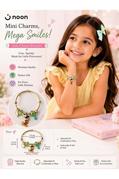 Generic Cartoon Character Charm Bracelet Adjustable Gold-Tone Bangle for Girls