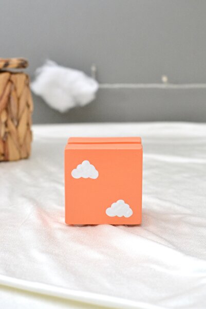 Bi' Dolu Dükkan Cloudy Pastel Orange Business Card Holder, Note Holder, Paper...