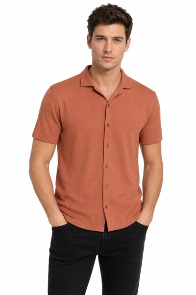 Raymons Men's Front Buttoned Collared T-Shirt Regular Fit Bgl-St05562
