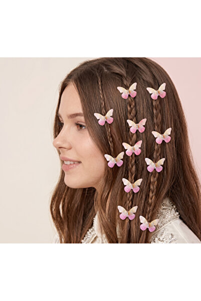 Luludy Kids Stone Butterfly Figure Girls' Hair Earring Set of 10