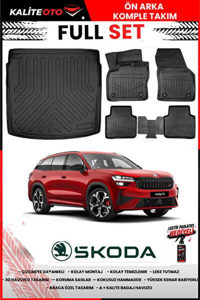 ko kaliteoto Skoda Kodiaq 2026 Model Alt 3D Bagaj Havuzu Ve Paspas Seti+Lasti...