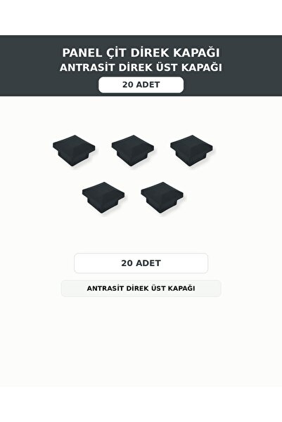 Panel Çit Direği Kapak 20'li Antrasit Renk
