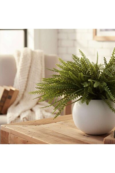 PAN HOME Artificial Grass In White Ceramic Pot 49.53x49.53x40.64cm - Green