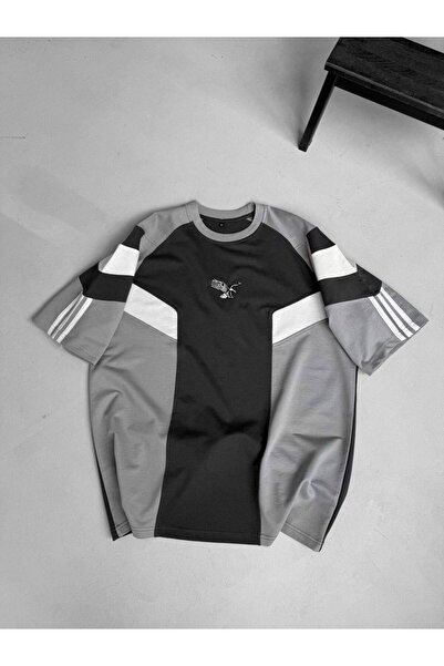 KUN SPORTSWEAR premium renk bloklu oversize tshirt unisex