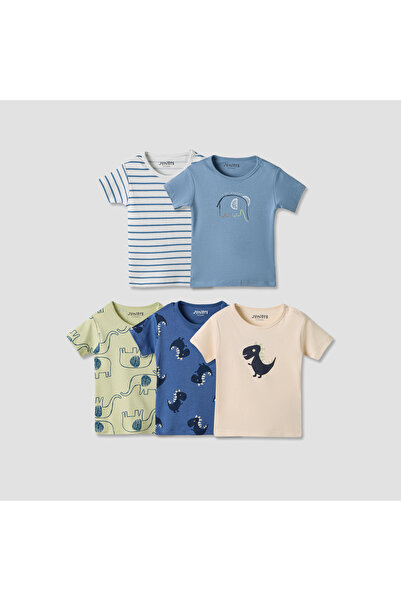 Juniors Girls Crew Neck T-shirt with Dinosaur Print - Cotton - Short Sleeves ...