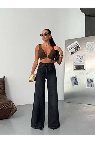 HerTon Women's High Waist Wide Leg Jean Pants – Wide-Leg Modern Cut Denim