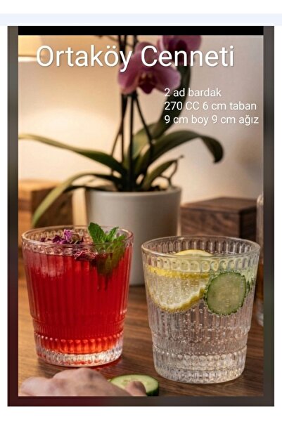 ORTAKÖYCENNETİ 2 Pcs Line Elysia Model Short Cup 270 Cc Volume 9 cm Length 9 ...