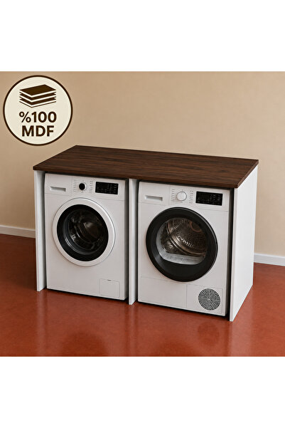 MOBİLYACIN %100 MDF Çamaşır ve Kurutma Makinesi Dolabı – İkili Makine Ünitesi...