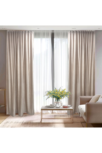 ArasyaHome Draperie de Catifea Semi-opaca 70% Crem