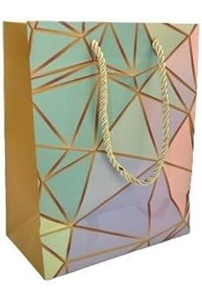 Generic Elegant Geometric Paper Gift Bag with Rope Handle - Size 23 x 17.5 x ...