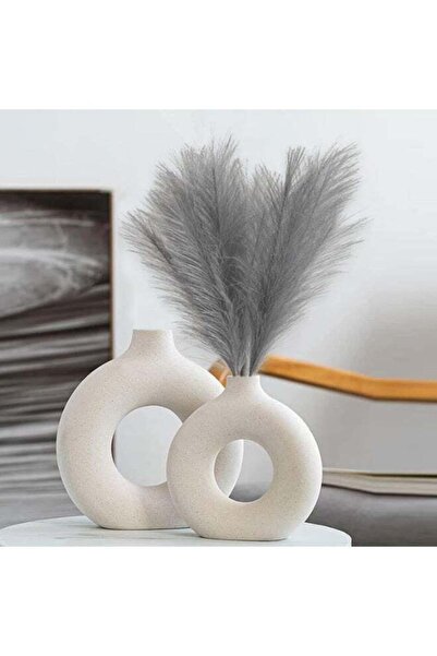 Generic FASHION HOME Donut Hollow Ceramic Vases Set of 2 for Home Decor Boho ...