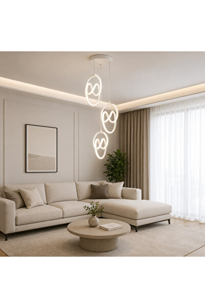 neeko Trend 3'lü Sarkıt LED Avize Power Beyaz Işık Modern Dekoratif Avize
