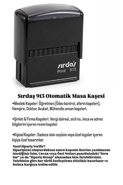 sırdaş kaşe Sırdaş 913 Otomatik Masa Kaşesi