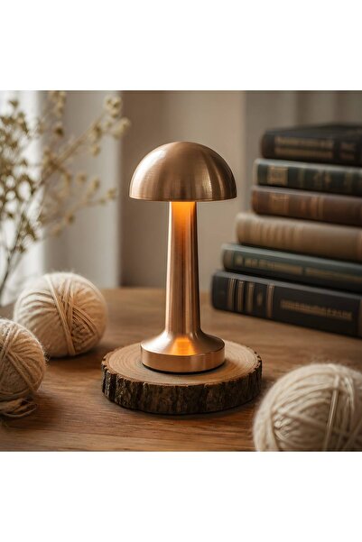 Genel Markalar Atina Yl86-1231 Oval & Metal Mantar Masa Lambası Dokunmatikk &...