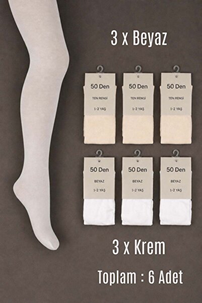 Cantoy Muz Pantyhose 1-2 Years Old 50 Den 6 Pieces