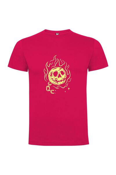 iLovePrints Blaze Skull Design Tshirt