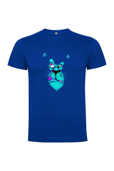 iLovePrints Fierce Blue Cat Majesty Tshirt