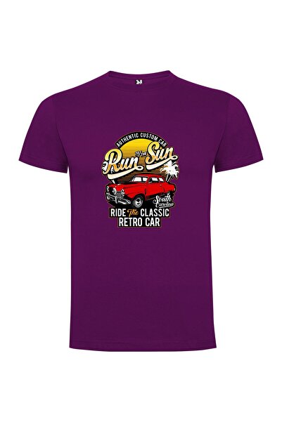 iLovePrints Outrun Red Retro Ride Tshirt